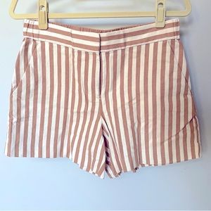 Ann Taylor | Tan Striped Linen Shorts | 4